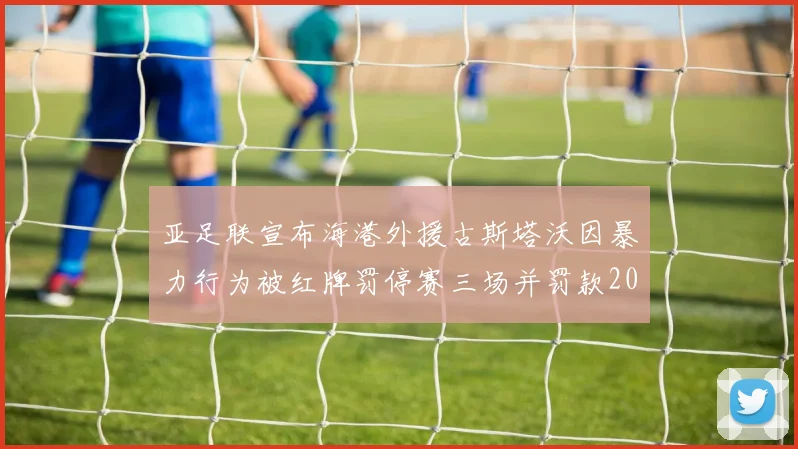亚足联宣布海港外援古斯塔沃因暴力行为被红牌罚停赛三场并罚款2000美元